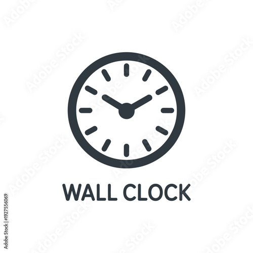 Simple illustration of a navy blue wall clock displaying ten past ten