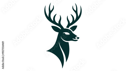 Elegant silhouette of a deer with large branching antlers
