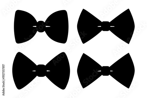 Formal Bow Tie  Silhouette Icon set  Vector Design