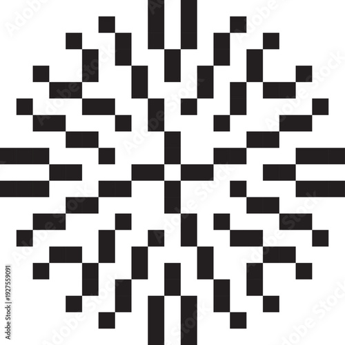 Ornament snowflake flower pattern pixelart