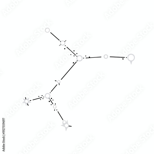 Abstract Scientific Molecule Structure Illustration for Technology and Research Themes