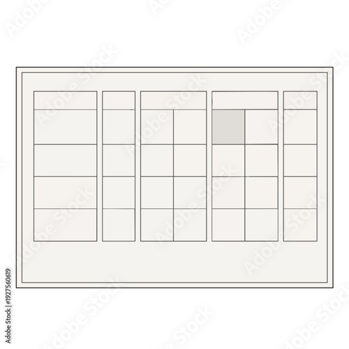 Modern office window with blinds showing cityscape view for professional workspace design