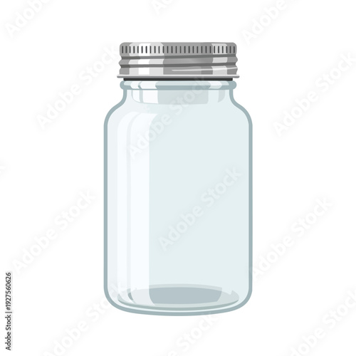 Clear Empty Glass Jar for Food Storage or Creative Projects