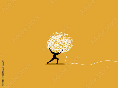 Strong business people lift the burden of chaos