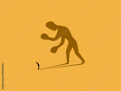 businessman dares to confront his own shadow