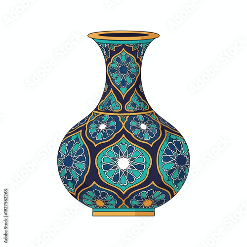 Elegant Ceramic Vase with Floral Pattern