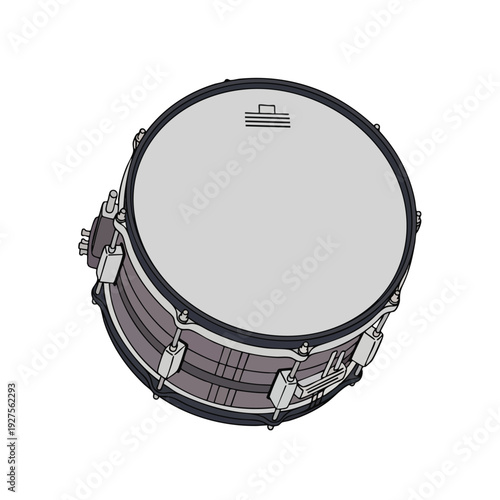 Isolated Snare Drum Vector Illustration