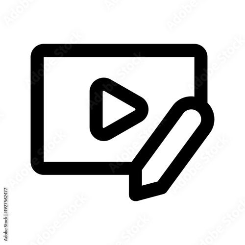 video editing line icon