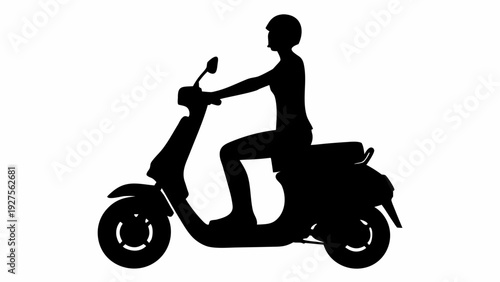 Rider cruising on sleek scooter through city streets