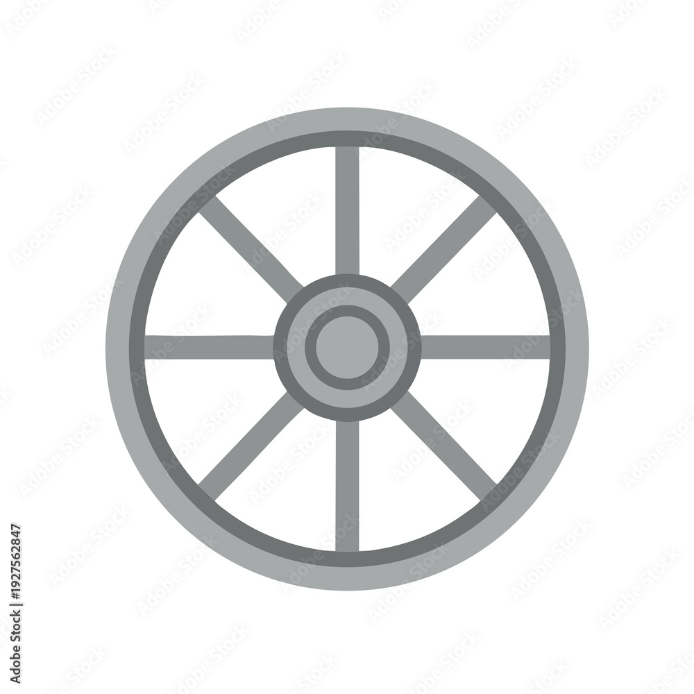 Obraz premium Gray Wheel Icon on White