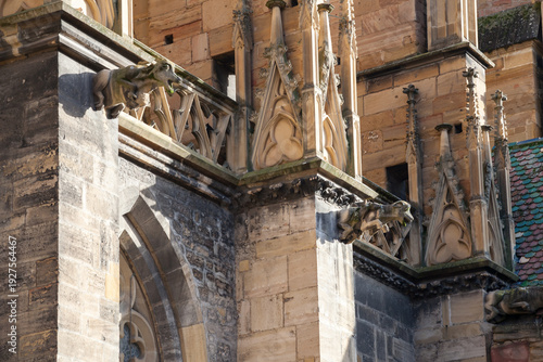 Detail outside St. Martin church, Colmar, France