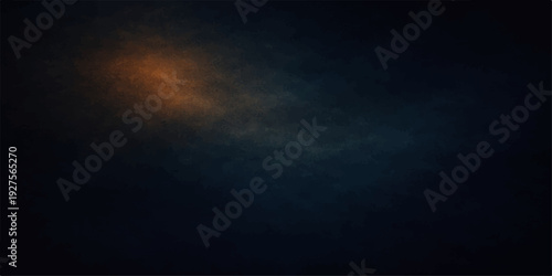 An abstract dark blue night sky background features a textured blend of stars, smoke-like clouds, and bright lightning flashes illuminating the space