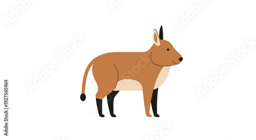 Simple illustration of a cartoon cow or bull with distinctive coloring.