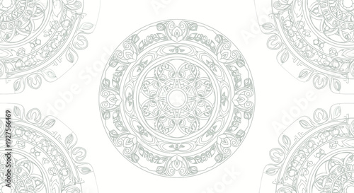 Intricate circular mandala design with floral patterns.
