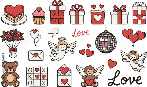 Love Valentine Romantic Anniversary Doodle Cartoon Collection