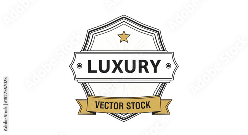 Luxury Vector Stock Logo Design with Shield and Star.