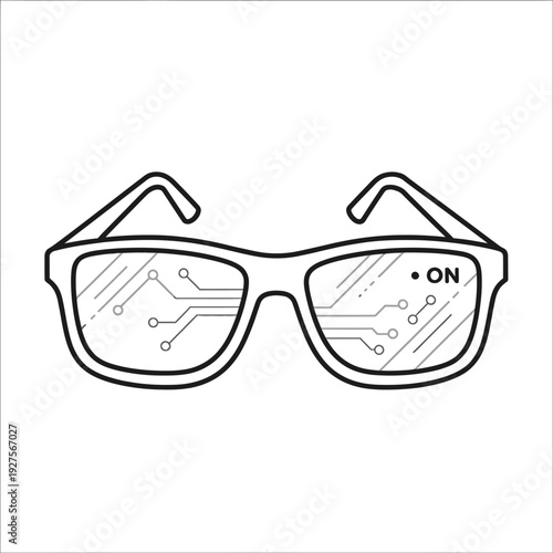 Smart Glasses with Circuit Board Lenses.