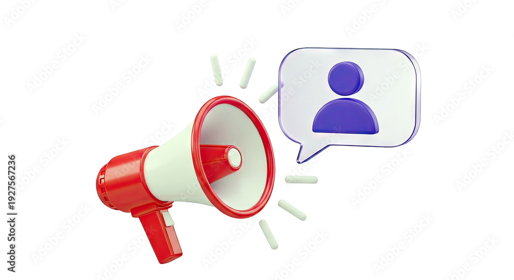 Naklejka premium Megaphone Announcing User Profile Icon