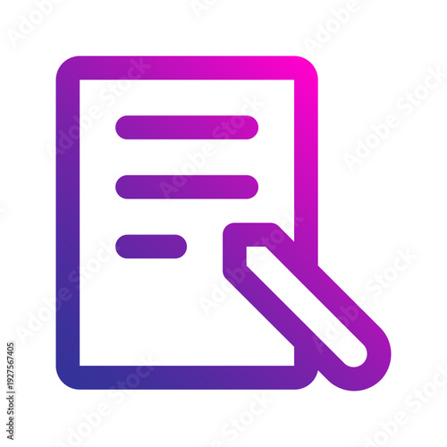 copywriter line gradient icon