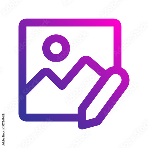 edit image line gradient icon