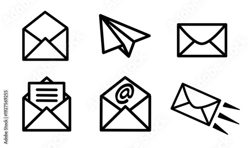 Collection of email and message icons for communication and digital correspondence.