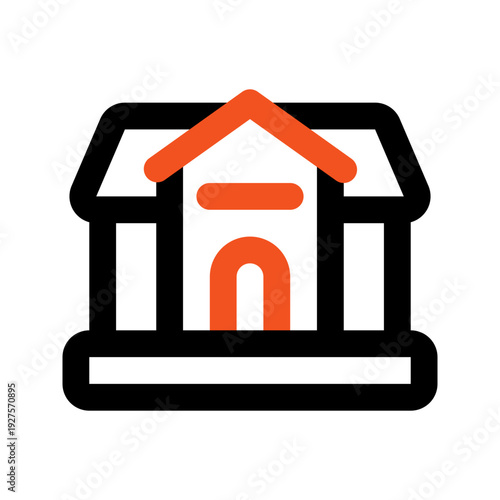 accommodation outline color icon