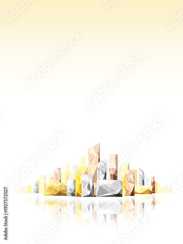 Abstract geometric shape economic prosperous and rich city vertical seems to create by stone concrete cement or metal vector illustration graphic EPS 10
