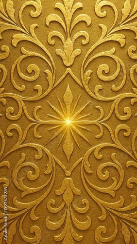 Elegant golden ornamental pattern mobile wallpaper