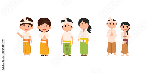 Balinese Couple Praying in Nyepi Day