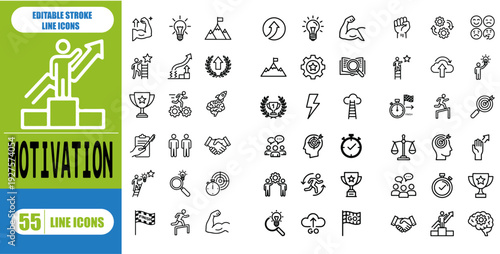 Motivation Icon Set - stock illustration