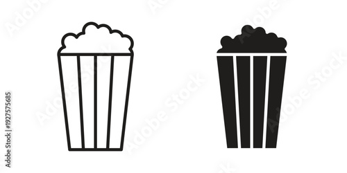 Popcorn icon vector. EPS 10 editable vector bundle
