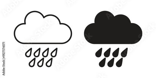 Rain icon vector. EPS 10 editable vector bundle