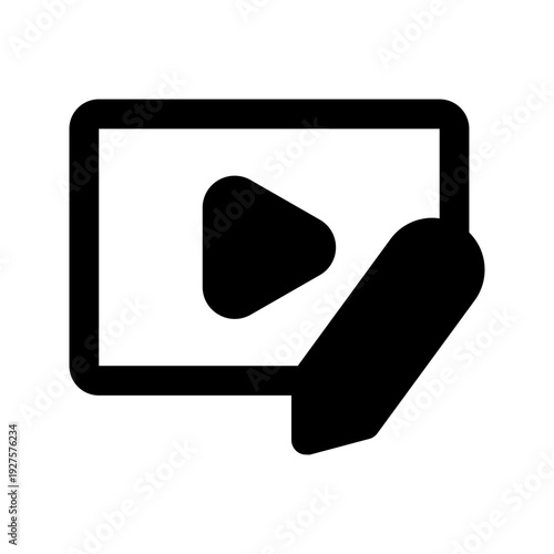 video editing solid line icon