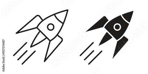 Rocket launch icon vector. EPS 10 editable vector bundle