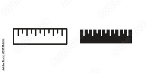 Ruler icon vector. EPS 10 editable vector bundle