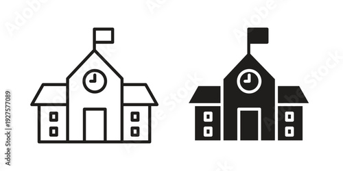 school icon vector. EPS 10 editable vector bundle