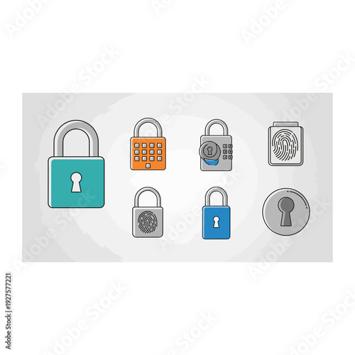 Modern Biometric Security and Digital Lock Concept