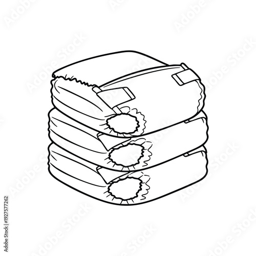 Stack of Fresh Disposable Diapers for Babies Baby Essentials and Childcare Supplies