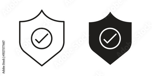 Shield check icon vector. EPS 10 editable vector bundle