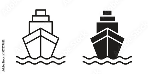 Ship icon vector. EPS 10 editable vector bundle
