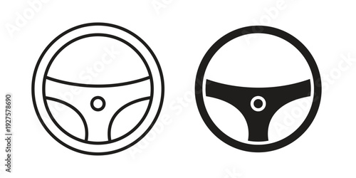 Steering wheel icon vector. EPS 10 editable vector bundle