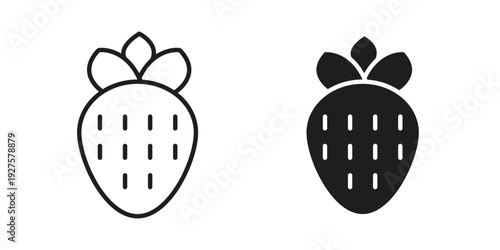 Strawberry icon vector. EPS 10 editable vector bundle