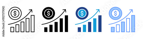 Investment icon set multiple style collection