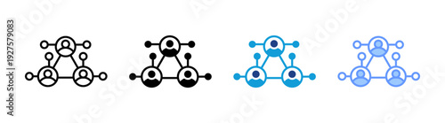 Network icon set multiple style collection