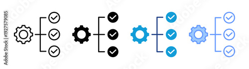Project Management icon set multiple style collection