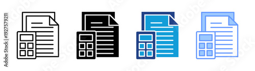 Accounting icon set multiple style collection