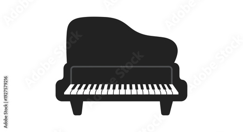 Grand Piano Vector Illustration, Musical Instrument Graphic for Music Education and Design