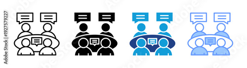 Meeting  icon set multiple style collection
