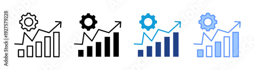 Growth  icon set multiple style collection