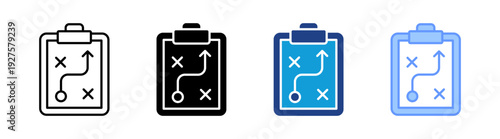 Strategy icon set multiple style collection